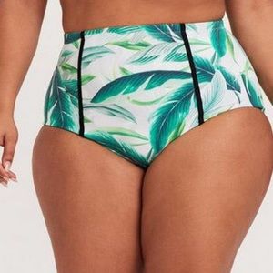 Torrid Green Leaf Print Bikini Bottom